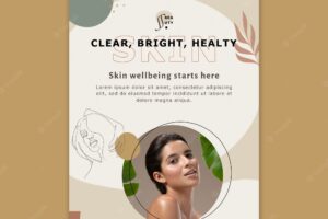 Flat design beauty poster template