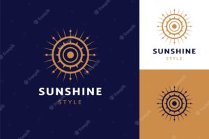 Flat design boho sun logo template