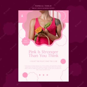 Flat design breast cancer template