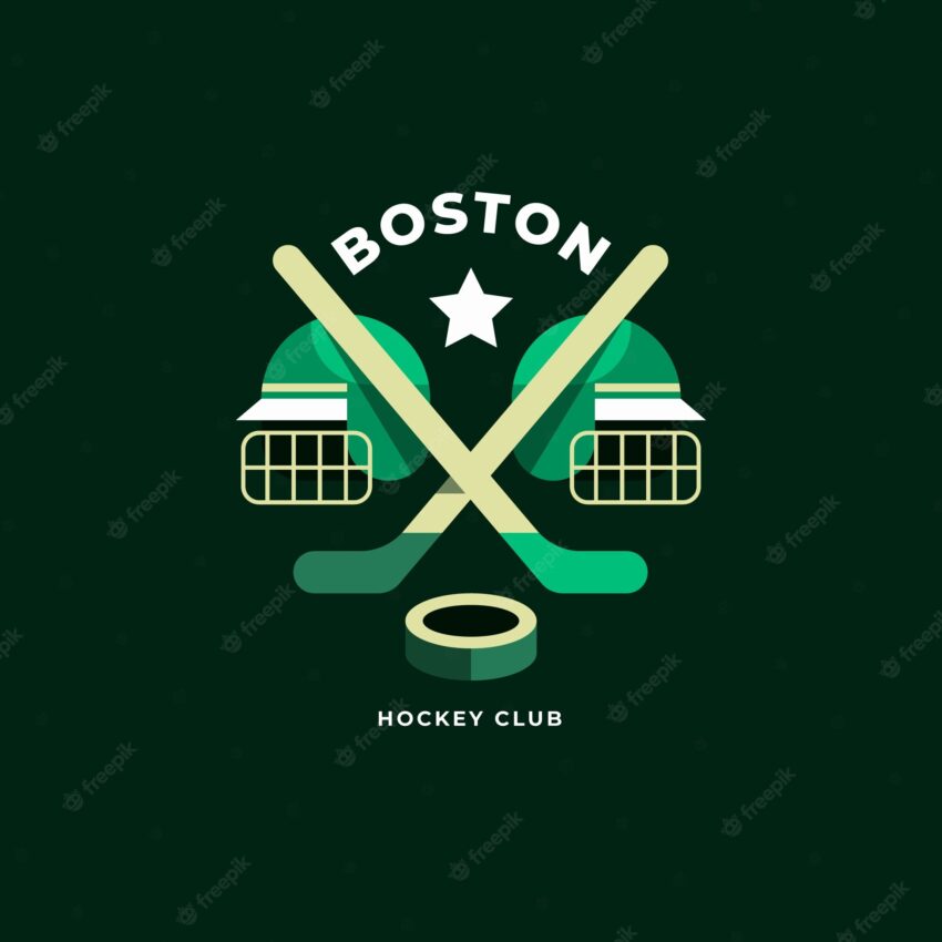 Flat design field hockey logo