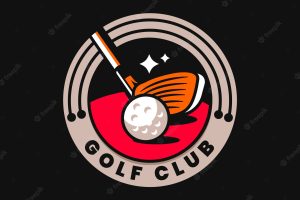 Flat design golf logo template