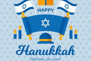 Flat design hanukkah concept