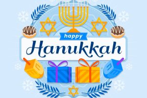 Flat design hanukkah concept