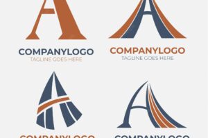 Flat design a logo collection