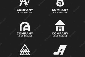 Flat design a logo templates collection