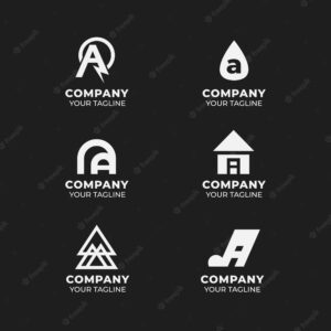 Flat design a logo templates collection