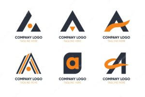 Flat design a logo templates pack