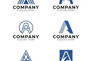 Flat design a logo templates set