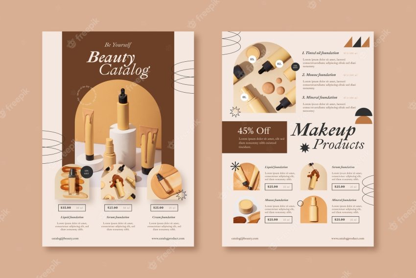 Flat design product catalog brochure