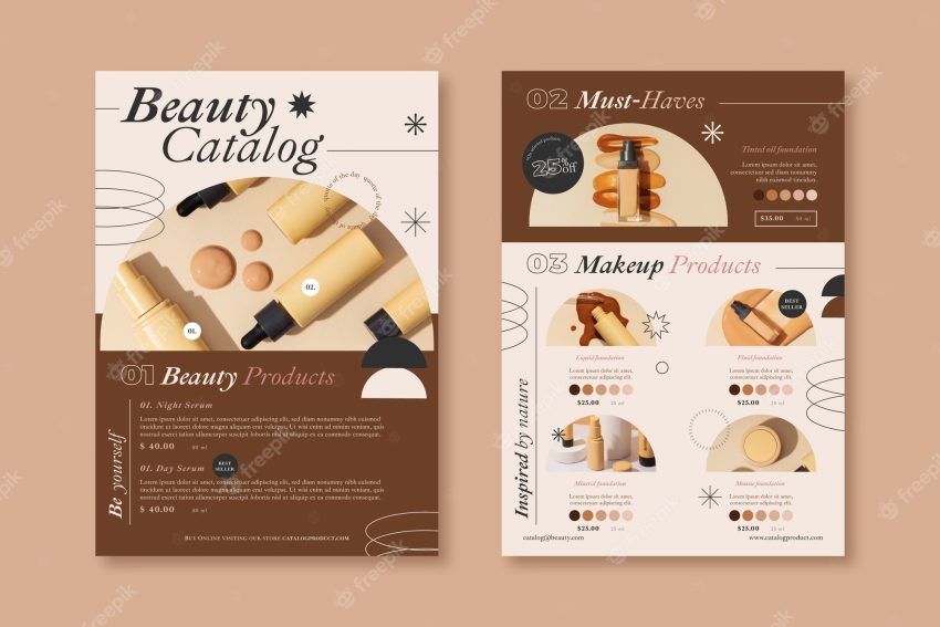 Flat design product catalog brochure