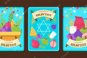 Flat design shavuot greeting card