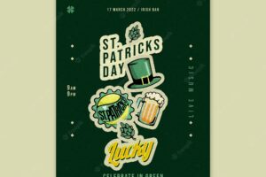 Flat design st. patrick's day template