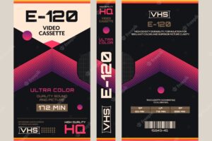 Flat design  vhs cover template