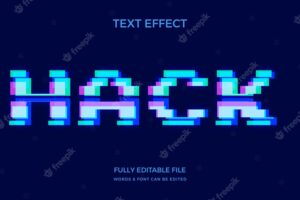 Flat design vhs text effect