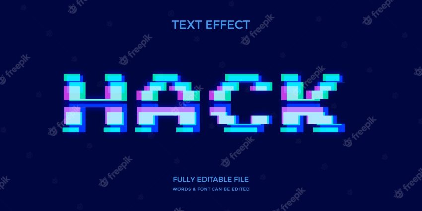 Flat design vhs text effect
