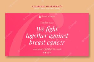 Flat design world cancer day facebook ad template