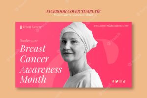 Flat design world cancer day facebook cover template