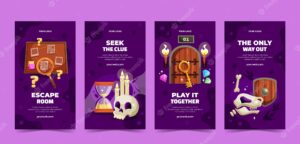 Flat escape room instagram stories collection