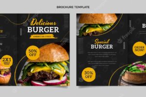 Flat food brochure template