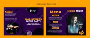 Flat halloween brochure template