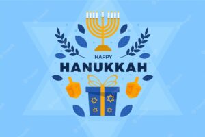 Flat hanukkah background
