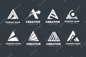 Flat a logo template collection