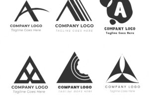 Flat a logo templates collection