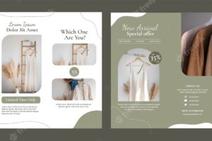 Flat minimal clothing boutique brochure template