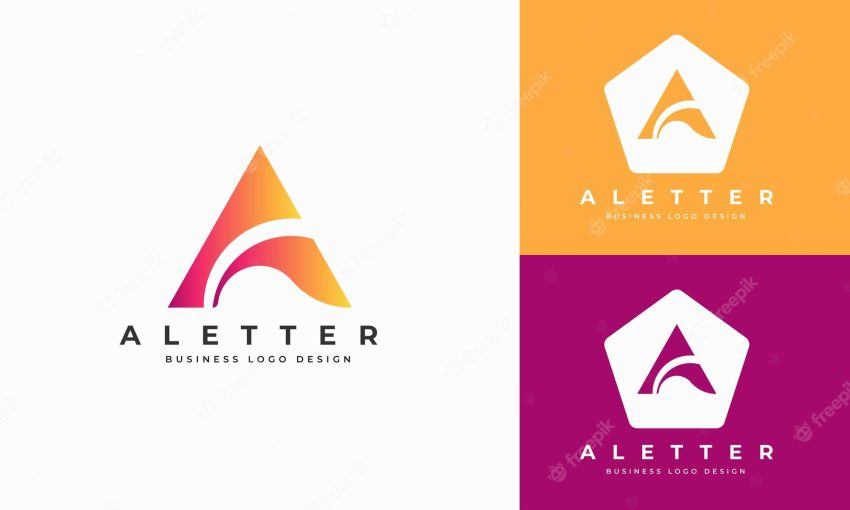 Flat minimal a letter premium logo design