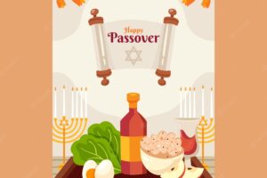 Flat passover greeting card template