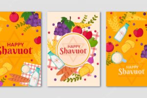 Flat shavuot greeting cards collection