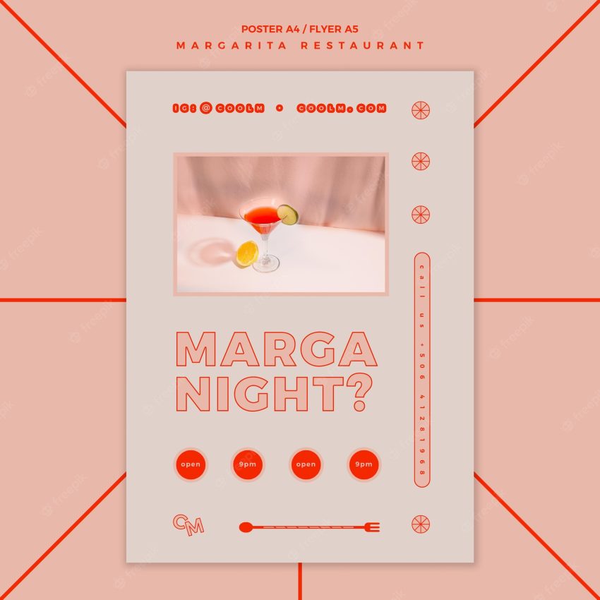 Flyer for margarita cocktail drink