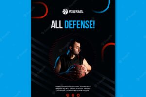 Flyer template for basketball game playing