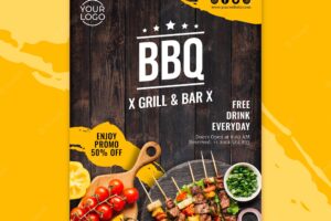 Flyer template with bbq concept