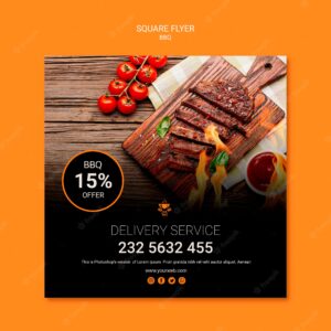 Flyer template with bbq design