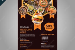 Food flyer design templates are modern with colorful a4 size vectors. eps10.