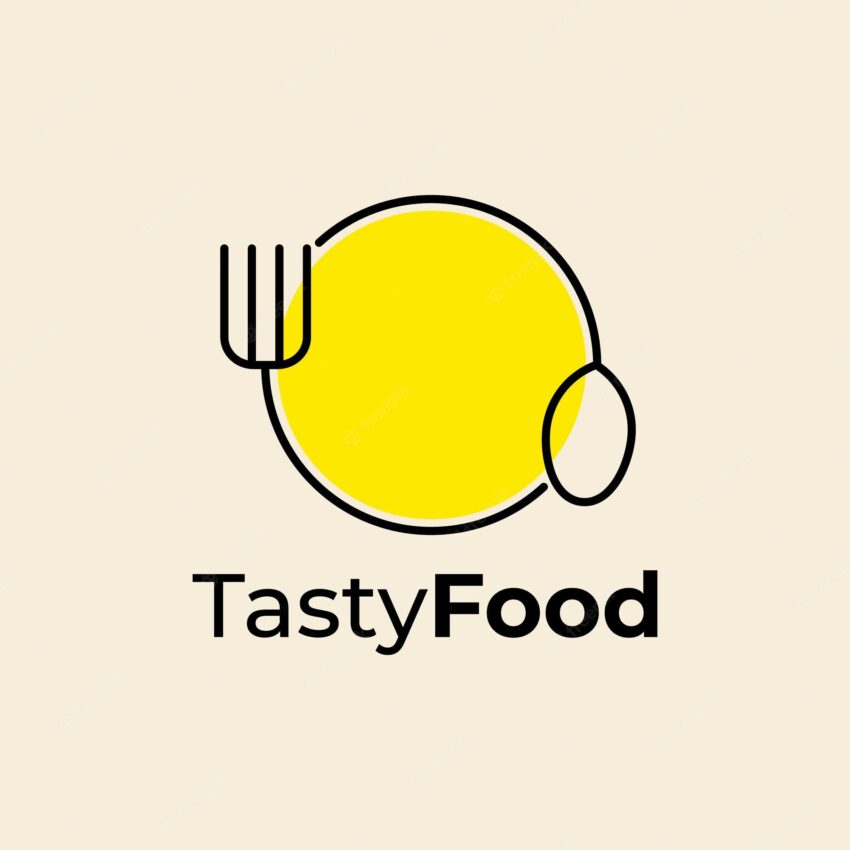 Food logo line art vector spoon fork icon