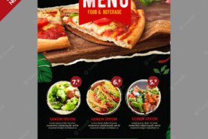 Food menu flyer template front side