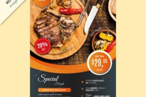 Food poster template with photo