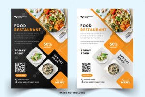Food restaurant flyer poster template vector template