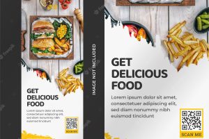 Food roll up banner design template