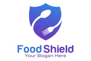 Food shield logo design template