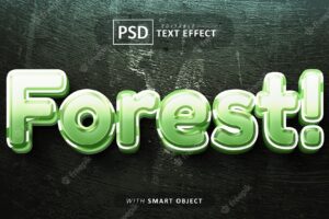 Forest 3d text effect editable