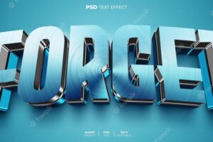 Forget 3d editable text effect