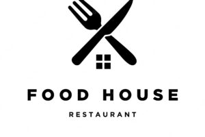 Fork and knife house vector food house restaurant logo creative design