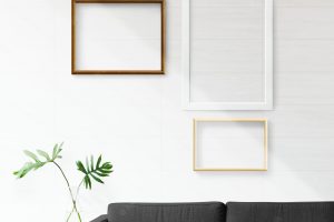Frames in a living room