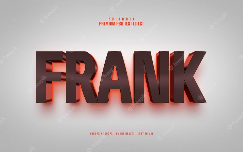Frank editable premium psd text effect