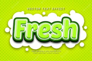 Fresh editable text effect with natural green color theme