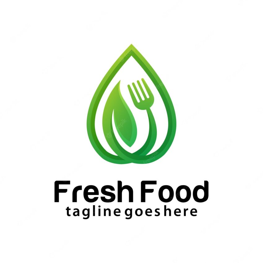 Fresh food logo design template