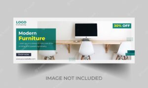Furniture facebook cover page and web banner sale template